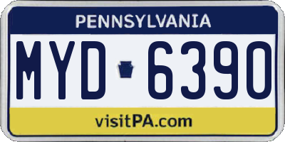PA license plate MYD6390
