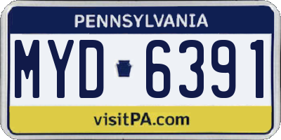 PA license plate MYD6391