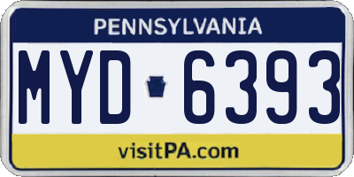 PA license plate MYD6393