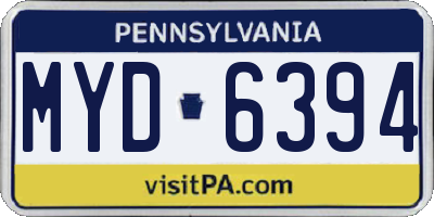 PA license plate MYD6394
