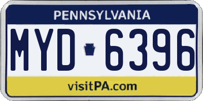 PA license plate MYD6396