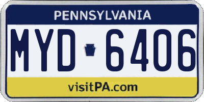 PA license plate MYD6406