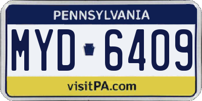 PA license plate MYD6409