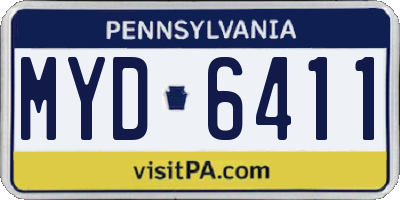 PA license plate MYD6411