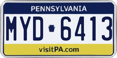 PA license plate MYD6413