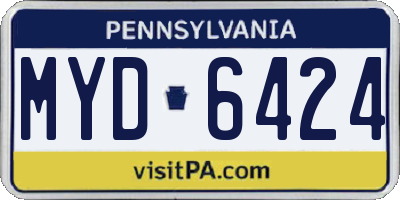 PA license plate MYD6424