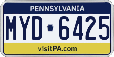 PA license plate MYD6425