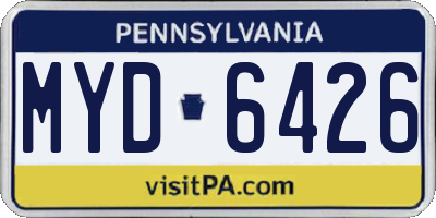 PA license plate MYD6426