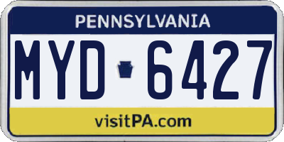 PA license plate MYD6427
