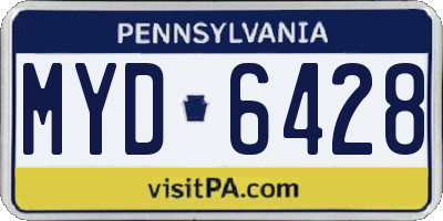 PA license plate MYD6428