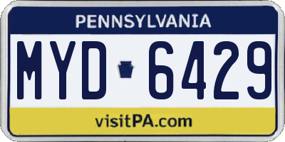 PA license plate MYD6429