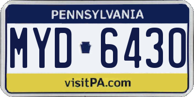 PA license plate MYD6430