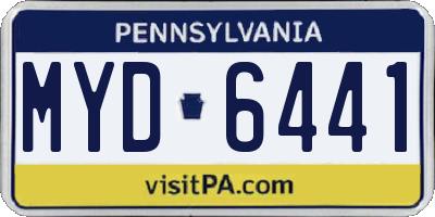 PA license plate MYD6441