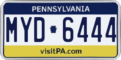 PA license plate MYD6444