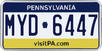 PA license plate MYD6447
