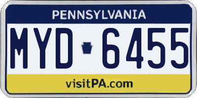 PA license plate MYD6455