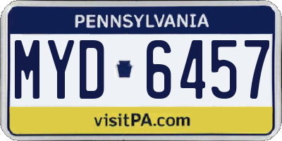 PA license plate MYD6457