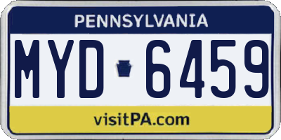 PA license plate MYD6459