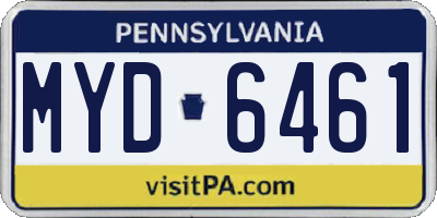 PA license plate MYD6461
