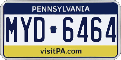 PA license plate MYD6464
