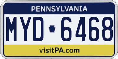 PA license plate MYD6468