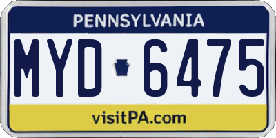 PA license plate MYD6475
