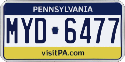 PA license plate MYD6477