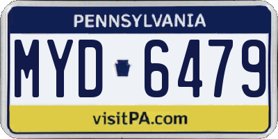PA license plate MYD6479