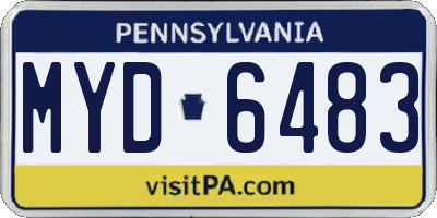 PA license plate MYD6483
