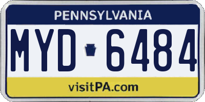 PA license plate MYD6484