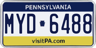 PA license plate MYD6488