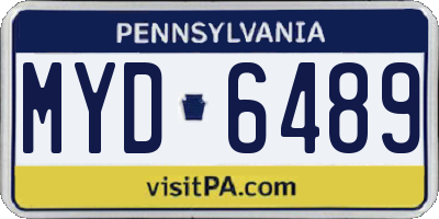 PA license plate MYD6489