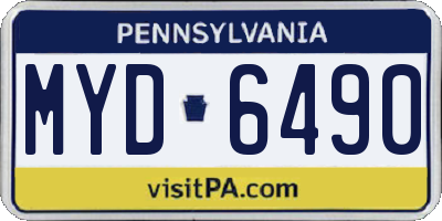 PA license plate MYD6490