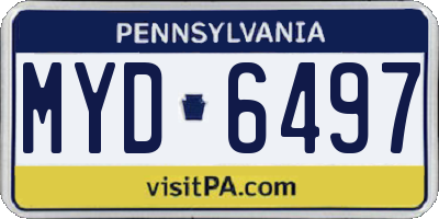PA license plate MYD6497