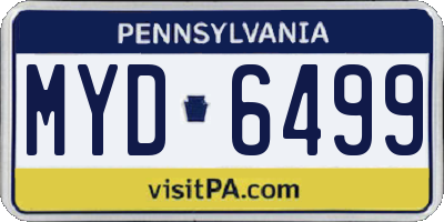 PA license plate MYD6499