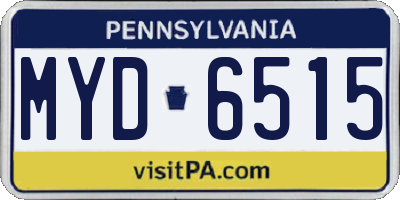 PA license plate MYD6515