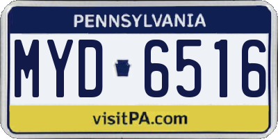 PA license plate MYD6516