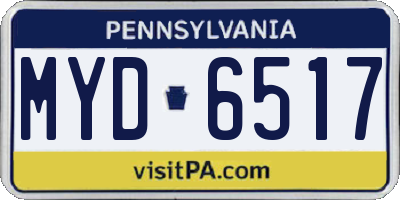 PA license plate MYD6517