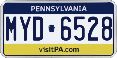 PA license plate MYD6528