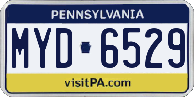 PA license plate MYD6529