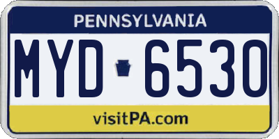 PA license plate MYD6530