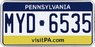 PA license plate MYD6535