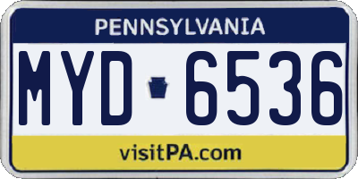 PA license plate MYD6536