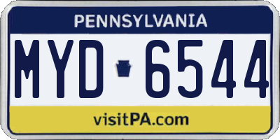 PA license plate MYD6544