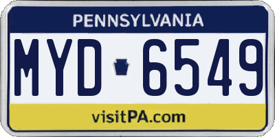 PA license plate MYD6549