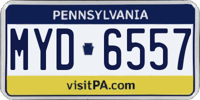 PA license plate MYD6557