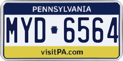 PA license plate MYD6564
