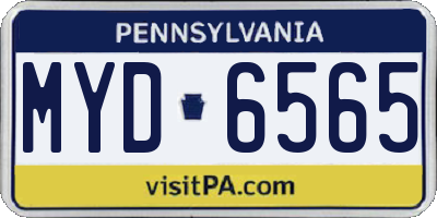 PA license plate MYD6565