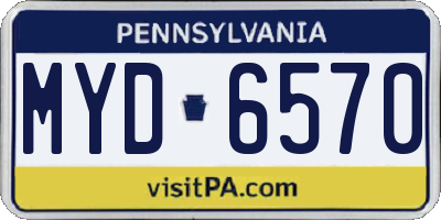 PA license plate MYD6570