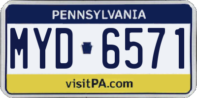 PA license plate MYD6571
